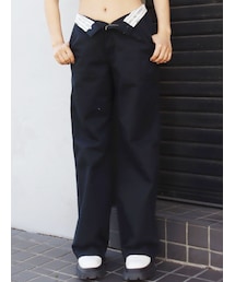 EVRIS | ウエストロゴラインワイドパンツ(その他パンツ)