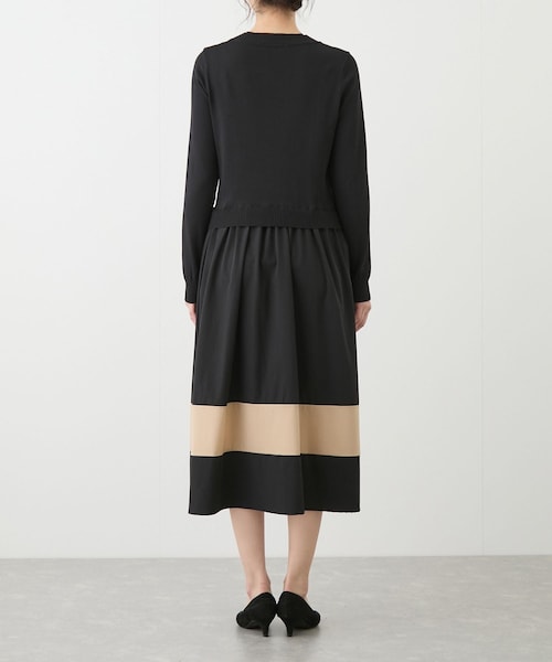 Jayro（ジャイロ）の「ニットドッキング配色ワンピース（ワンピース・レディース・ブラック/ベージュ/ブルー系・F）」の20枚目の写真