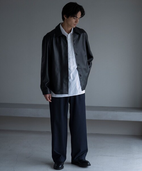 ADAM ET ROPE'(アダムエロペ)の「ラムレザーシャツ(シャツ/ブラウス・メンズ・ブラック・L/M)」の17枚目の写真