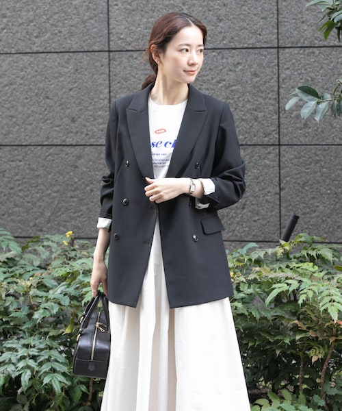 URBAN RESEARCH（アーバンリサーチ）の「ダブルブレストブレザージャケット（テーラードジャケット・レディース・NAVY/BLACK・36/38）」の10枚目の写真