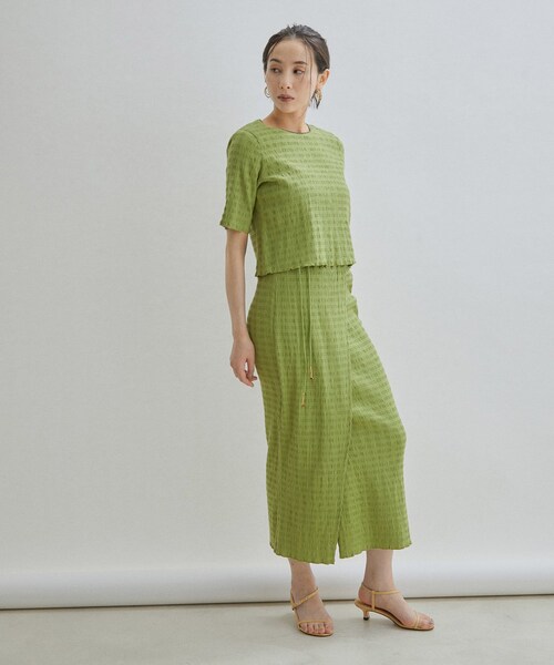 ADAM ET ROPE'(アダムエロペ)の「【公式サイト限定】【Pheeta(フィータ)】Vera Skirt(スカート・レディース・ライトグリーン/レッド/ローズピンク・F)」の5枚目の写真