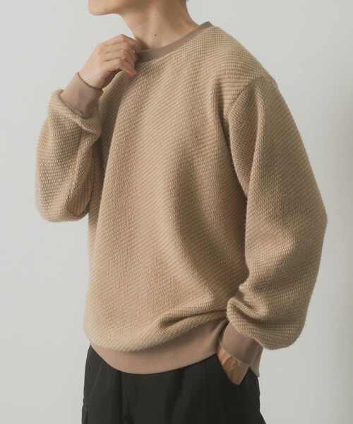 ITEMS URBANRESEARCH（アイテムズ アーバンリサーチ）の「フェザーヤーン クルーネック ニットソー（Tシャツ/カットソー・メンズ・MOC/YEL/BLK・M/L）」の4枚目の写真