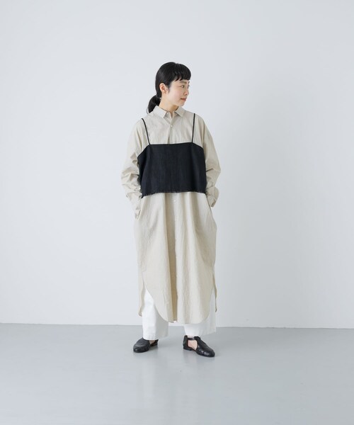 かぐれ（カグレ）の「セミウェットリネンキャミソール（その他トップス・レディース・NATURAL/BLACK・Free）」の8枚目の写真