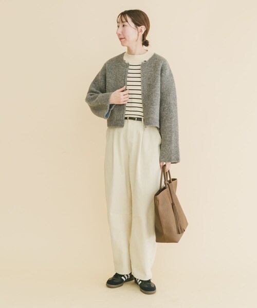 ITEMS URBANRESEARCH（アイテムズ アーバンリサーチ）の「ブークレジップショートカーディガン（カーディガン/ボレロ・レディース・GRY/BRN/RED・Free）」の17枚目の写真