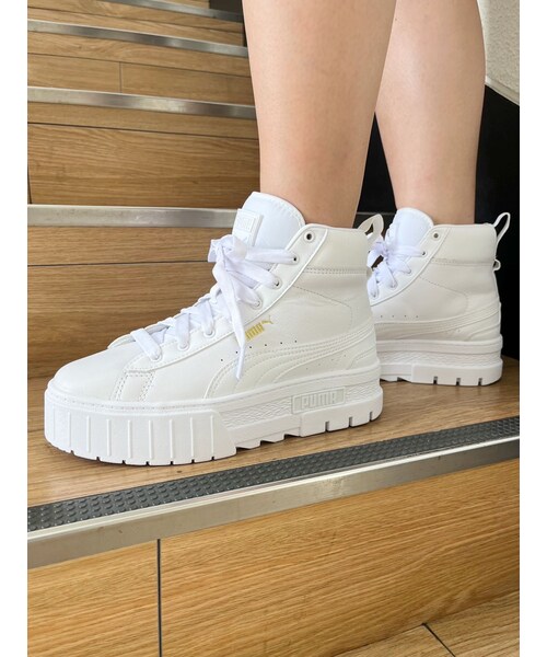 GYDA（ジェイダ）の「PUMA メイズミッドウィメンズ（スニーカー・レディース・オフホワイト/ブラック・23/22/24）」の4枚目の写真