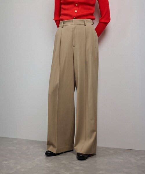 ROPE'（ロペ）の「ワンタックストレートワイドパンツ【REGGIANI（レッジアーニ）】（その他パンツ・レディース・ブラック/ベージュ・36/38/40）」の6枚目の写真