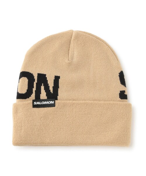ADAM ET ROPE'(アダムエロペ)の「【SALOMON】HERMITAGE BEANIE(ニットキャップ/ビーニー・レディース・ブラック/ベージュ・F)」の5枚目の写真