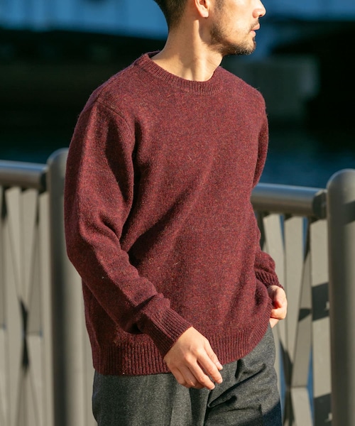 URBAN RESEARCH ROSSO（アーバンリサーチロッソ）の「『XLサイズあり』シェットランドウールクルーネックニット（ニット/セーター・メンズ・NAVY/BLACK/GRAY/GREIGE/KHAKI/GREEN/WHITE/ROYAL BLUE/INDIGO/MASTARD/WINE/LAVENDER・S/M/L/XL）」の12枚目の写真