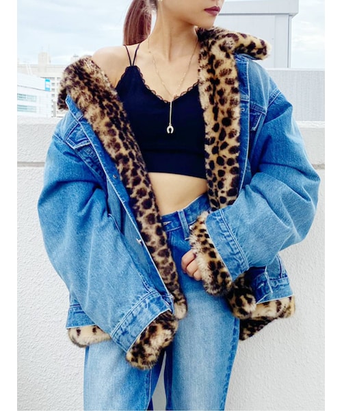 GYDA（ジェイダ）の「3WAYエコファーデニムＧジャン（テーラードジャケット・レディース・チャコールグレー/ベージュ/ミックス・F）」の3枚目の写真