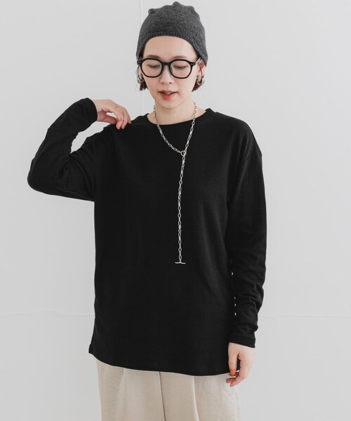URBAN RESEARCH ROSSO（アーバンリサーチロッソ）の「F by ROSSO　ソフトウォームオーバーロンTEE（Tシャツ/カットソー・レディース・OFF WHITE/BLACK/G/MOCHA・Free）」の4枚目の写真
