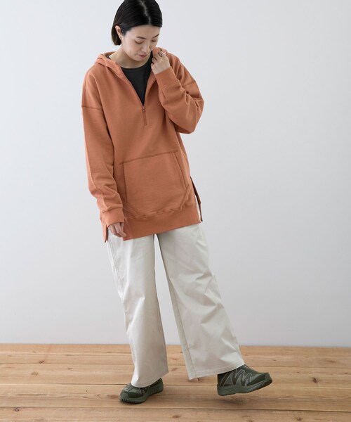 EKAL（エカル）の「EKAL　コハニングライトウエイトフーディー（パーカー・レディース・グレージュ/サーモン/チャコール・one）」の20枚目の写真