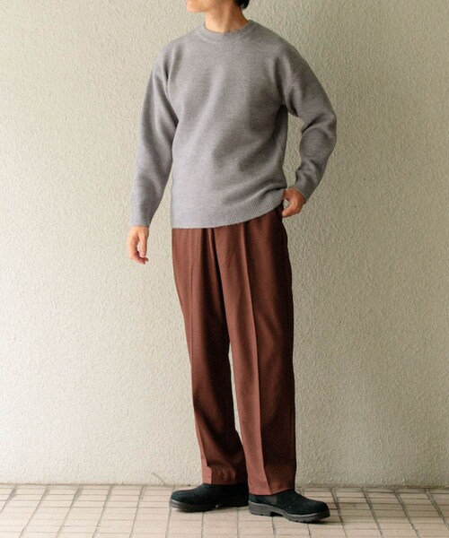 ITEMS URBANRESEARCH（アイテムズ アーバンリサーチ）の「クルーネック メランジニット プルオーバー（ニット/セーター・メンズ・BEG/GRY/CHA/KHK・M/L）」の9枚目の写真