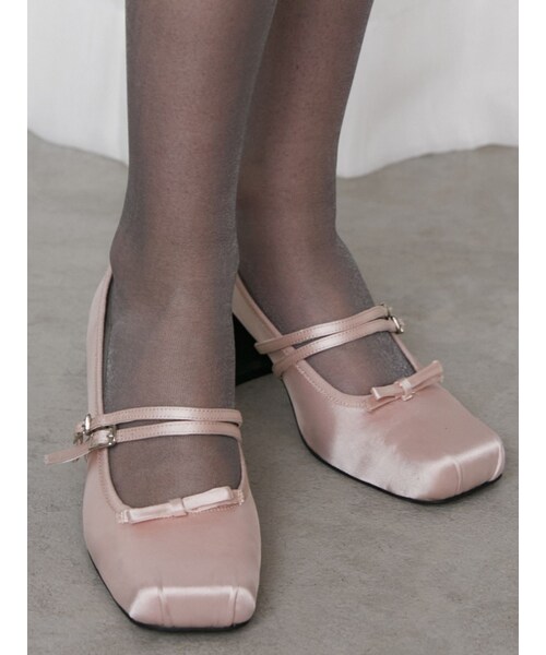 CALNAMUR（カルナムール）の「BALLET CHUNKY HEEL SHOSE/バレエチャンキーヒールシューズ（パンプス・レディース・ブラック/レッド/ピンク・S/M/L）」の18枚目の写真