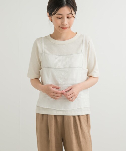 URBAN RESEARCH DOORS（アーバンリサーチドアーズ）の「『別注』olu’ment×DOORS　コットンモス刺繍キャミソール（キャミソール・レディース・IVORY・one）」の3枚目の写真