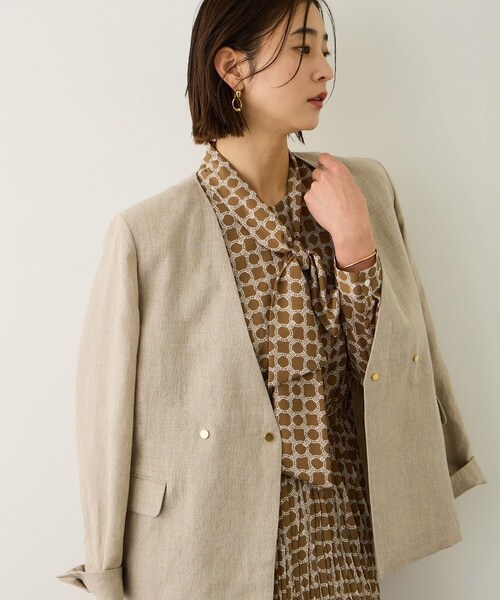 ROPE'（ロペ）の「ship's rope' オリジナルプリントプリーツタイワンピース（シャツワンピース・レディース・キャメル/ネイビー・36/38）」の16枚目の写真