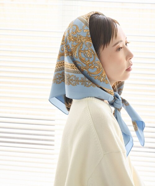 ROPE' PICNIC（ロペピクニック）の「90×90 アソートビンテージライクパターンスカーフ（バンダナ/スカーフ・レディース・ブラック系/ブルー系/ワイン・F）」の2枚目の写真