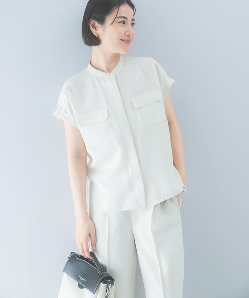 URBAN RESEARCH ROSSO（アーバンリサーチロッソ）の「クールタッチ吸水速乾ポケットフレアブラウス（シャツ/ブラウス・レディース・IVORY/D/NAVY・Free）」の8枚目の写真