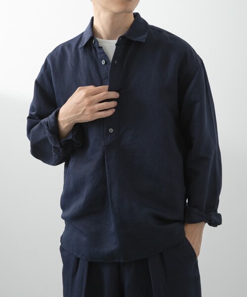ITEMS URBANRESEARCH（アイテムズ アーバンリサーチ）の「Linen Blend Pullover Shirts（シャツ/ブラウス・メンズ・NVY/BRN/BLK・M/L）」の9枚目の写真