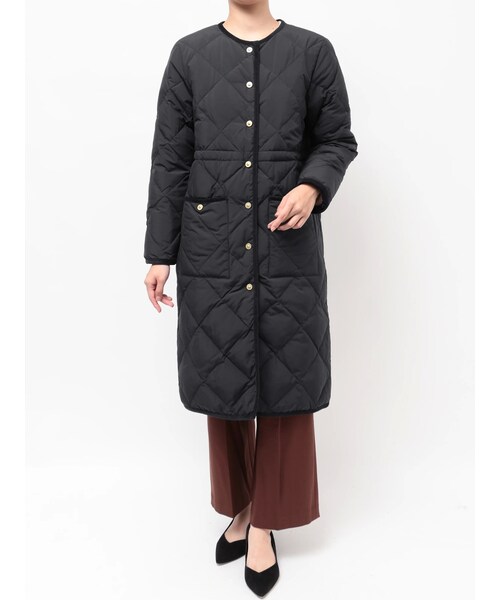 TONAL(トーナル)の「TAIONコラボノーカラーロングダウンコート(ダウンジャケット/コート・レディース・アイボリー/ネイビー/ブラウン・S/M)」の5枚目の写真