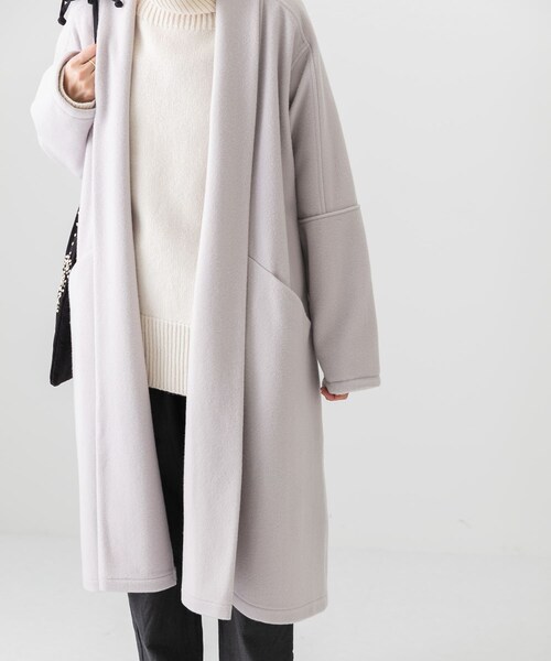 かぐれ（カグレ）の「MITTAN　半纏ロングコート（チェスターコート・レディース・薄々灰・1/2）」の4枚目の写真