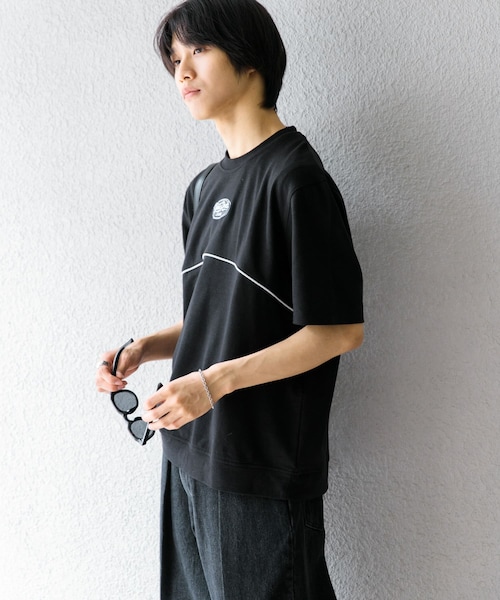 SENSE OF PLACE by URBAN RESEARCH(センスオブプレイスバイアーバンリサーチ)の「ブロックドデザインTシャツ(5分袖)(Tシャツ/カットソー・メンズ・BLK×WHT/GRN×ORG/BLU×YEL・M/L)」の8枚目の写真