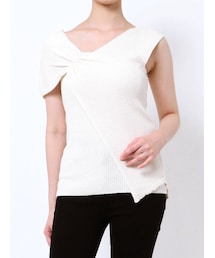 LAGUNAMOON | アシンメトリーギャザーニットプルオーバー(ニット/セーター)