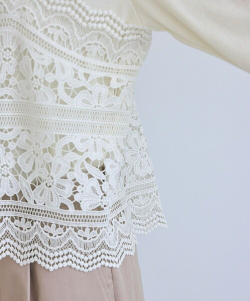 ROPE' PICNIC（ロペピクニック）の「ケミカルレースビスチェ（キャミソール・レディース・オフホワイト・F）」の20枚目の写真