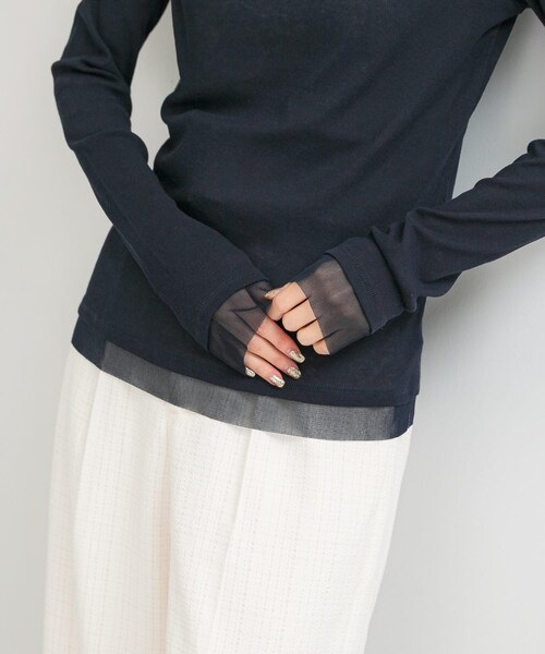 URBAN RESEARCH ROSSO（アーバンリサーチロッソ）の「シアードッキングカットソー（Tシャツ/カットソー・レディース・OFF/MOON STONE/NAVY・FREE）」の19枚目の写真