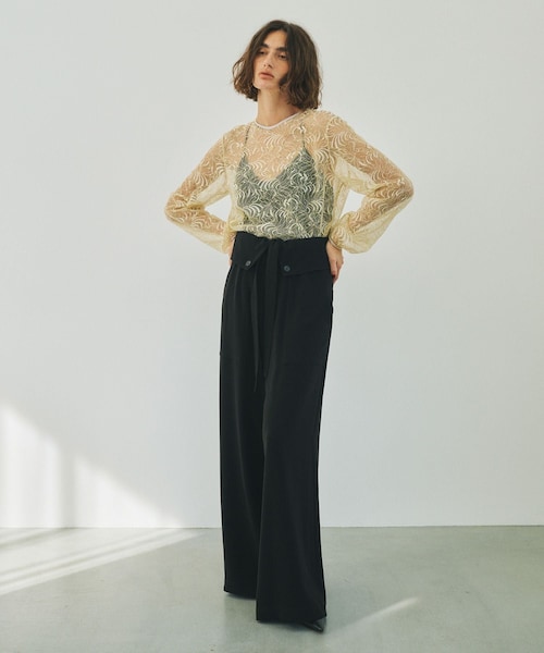 ROPE'(ロペ)の「【一部店舗限定】【REALM(レルム)】BAKER PANTS|ワイドパンツ 26SS(その他パンツ・レディース・ブラック/ホワイト/ブラウン系・36/38)」の12枚目の写真