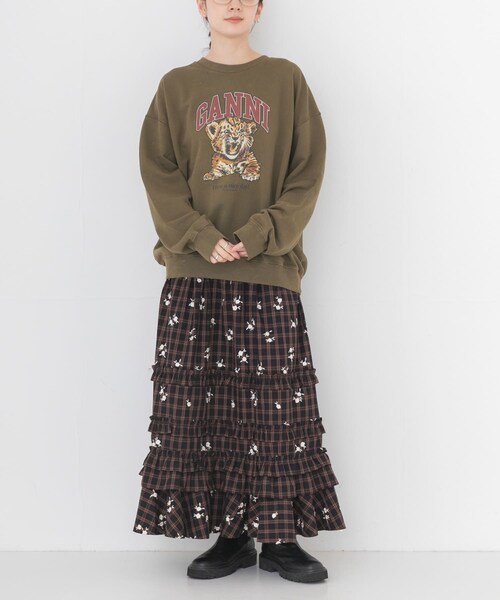 URBAN RESEARCH（アーバンリサーチ）の「GANNI　CHECK TIERED FRILL SKIRT（スカート・レディース・CAPPUCCINO・36）」の5枚目の写真