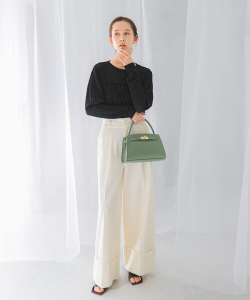 URBAN RESEARCH ROSSO（アーバンリサーチロッソ）の「ストレッチレースプルオーバー（Tシャツ/カットソー・レディース・OFF WHITE/BLACK・FREE）」の11枚目の写真