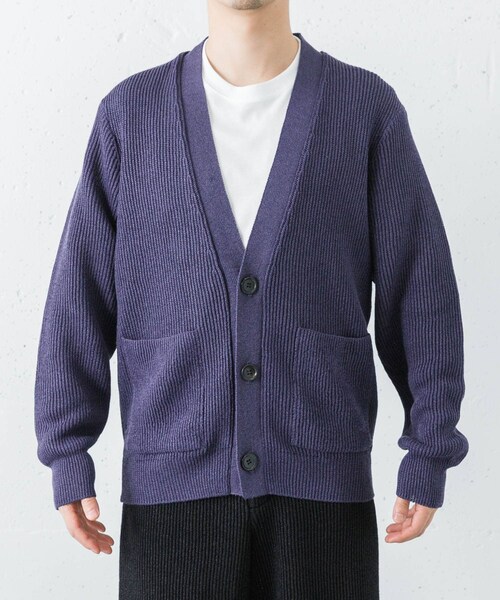 URBAN RESEARCH（アーバンリサーチ）の「PURLAM　WASHI M-G AZE CARDIGAN（ニット/セーター・メンズ・WHITE/BLACK/GREEN/B.PURPLE・2/3）」の17枚目の写真