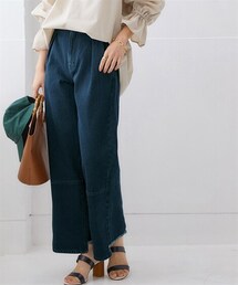 nissen | ワンタック切替バックフリンジワイドデニムパンツ(デニムパンツ)