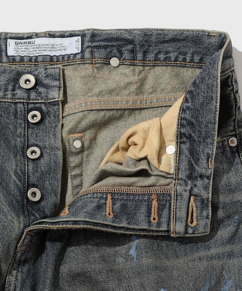 ADAM ET ROPE'(アダムエロペ)の「【DAIRIKU/ダイリク】Paint Wide Denim Pants(デニムパンツ・メンズ・ブルー系・L/M/S)」の6枚目の写真