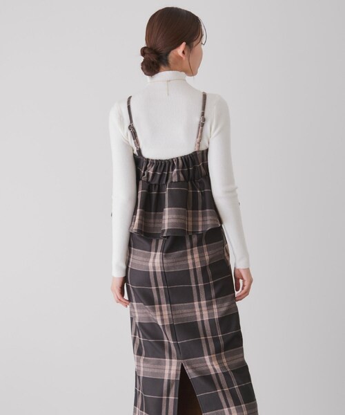 Jayro（ジャイロ）の「チェック柄ペプラムワンピース（ワンピース・レディース・ブラック系/グレー/ブラウン・M）」の8枚目の写真