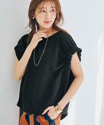 nissen | フレンチスリーブぽこぽこ素材カットソートップス(Tシャツ/カットソー)