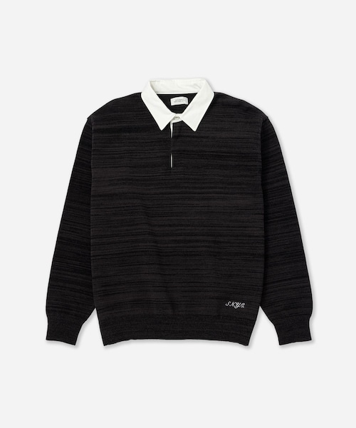 Saturdays NYC（サタデーズ ニューヨークシティ ）の「Rugger Polo Sweater（スウェット・レディース・チャコール/レンガ・L/M/S/XL）」の3枚目の写真