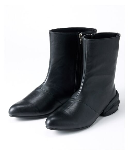 nissen（ニッセン）の「ワイドシャフトショートブーツ（ワイズ４E）ACQUA PALETTE（アクアパレット）（ブーツ・メンズ・黒・M=23.0~23.5cm/4E/L=24.0~24.5cm/4E/LL=25.0~25.5cm/4E/3L=26.0~26.5cm/4E）」の3枚目の写真