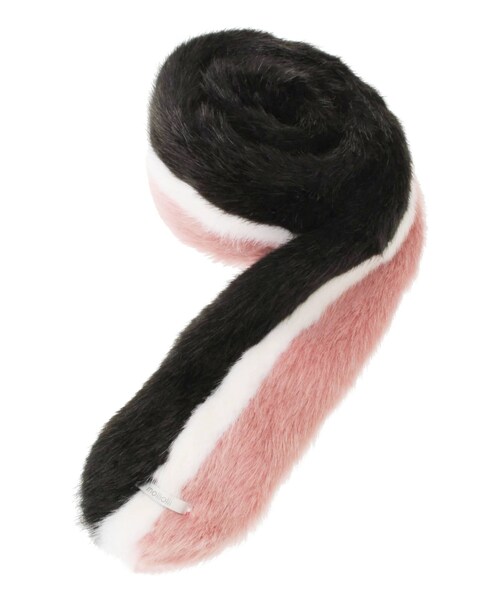 PAMEO POSE（パメオポーズ）の「【MOLLIOLLI】VERTICAL MUFFLER（マフラー・レディース・ブラック/ブラウン・F）」の2枚目の写真