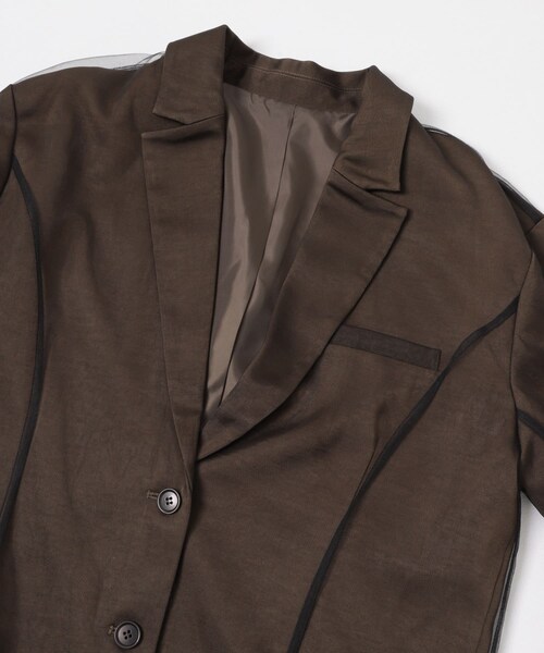 KBF（ケイビーエフ）の「サテンチュールジャケット（テーラードジャケット・レディース・BEIGE/BROWN・One）」の14枚目の写真