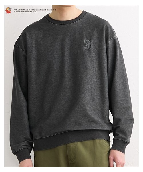 nissen（ニッセン）の「カットデニムバックアップリケスウェット　TOM and JERRY（トムとジェリー）（スウェット・メンズ・デニムブルー/デニムブラック・M/L/LL）」の3枚目の写真