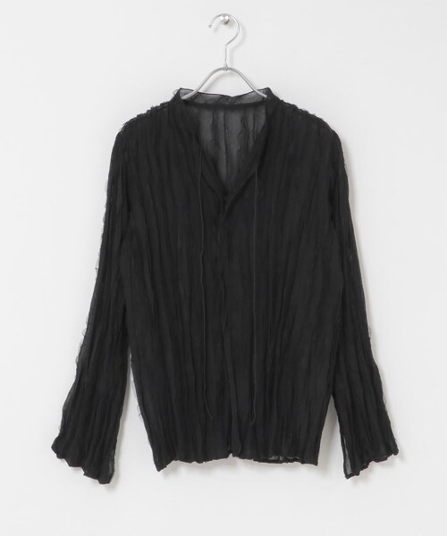 URBAN RESEARCH ROSSO（アーバンリサーチロッソ）の「ワッシャープリーツシアーブラウス（シャツ/ブラウス・レディース・OFF/BLACK・Free）」の6枚目の写真
