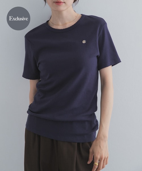 URBAN RESEARCH DOORS(アーバンリサーチドアーズ)の「『別注』PETIT BATEAU×DOORS POINTCOCOTTE T-SHIRTS(Tシャツ/カットソー・レディース・ECUME/OLIVINE/SMOKING/MARQUISE・S/M)」の3枚目の写真