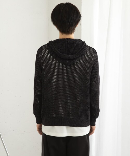 SENSE OF PLACE by URBAN RESEARCH(センスオブプレイスバイアーバンリサーチ)の「シアーメッシュフーディージップパーカー(パーカー・メンズ・BLACK/BROWN/GREIGE・M/L)」の16枚目の写真
