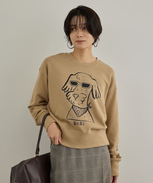 ADAM ET ROPE'(アダムエロペ)の「【Camille de Cussac by SALON】アートプリントスウェット(スウェット・レディース・ホワイト/ホワイト系/ベージュ/ベージュ系・F)」の5枚目の写真