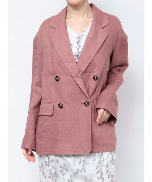 MERCURYDUO（マーキュリーデュオ）の「リネンジャケット（テーラードジャケット・レディース・チャコールグレー/ブラウン/ベージュ・S/M）」の7枚目の写真