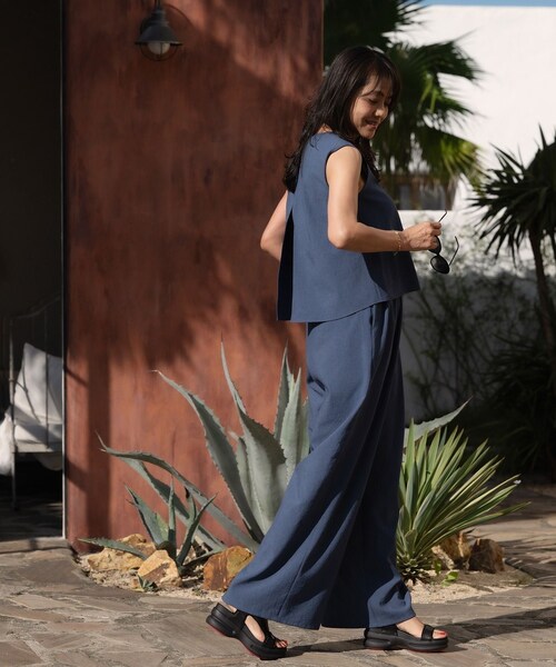 ROPE'（ロペ）の「バックオープンオールインワン/イージーケア（つなぎ/オールインワン・レディース・ブラック/ベージュ/ブルー・F）」の10枚目の写真