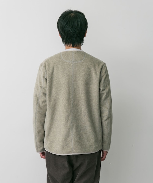 URBAN RESEARCH DOORS（アーバンリサーチドアーズ）の「DANTON　FLEECE COLLARLESS JACKET（ノーカラージャケット・メンズ・BLACK/MARBLE/DK GREY/C GREY/KHAKI/GREEN/DK ORANGE・40/42/44）」の16枚目の写真