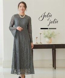 Jolie et Jolie | 【結婚式・パーティードレス】花柄総レースフレアワンピースドレス(ドレス)
