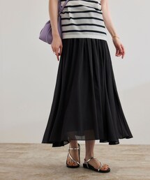 【洗える】コットンシルクスカート
